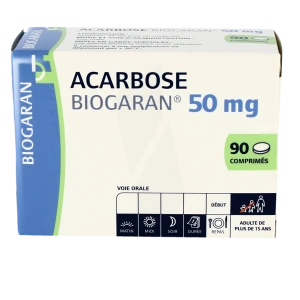 Acarbose Biogaran 50 Mg, Comprimé