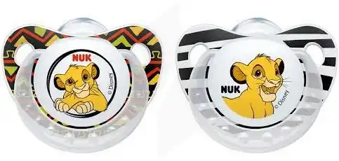 SUCETTE NUK SILICONE LE ROI LION 0-6 MOIS LOT DE 2