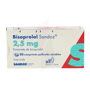 Bisoprolol Sandoz 2,5 Mg, Comprimé Pelliculé Sécable