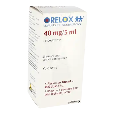 ORELOX ENFANTS ET NOURRISSONS 40 mg/5 ml, granulés pour suspension buvable