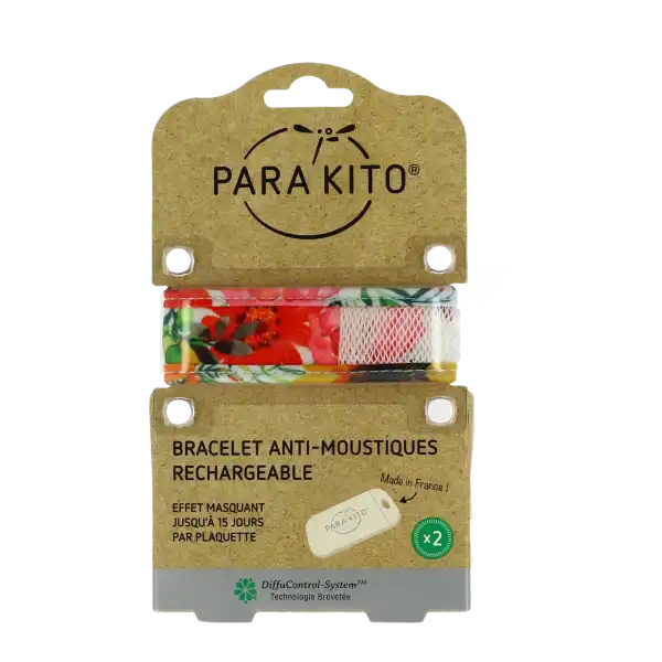 Parakito Graffic Bracelet Répulsif Anti-moustique Flowery B/2