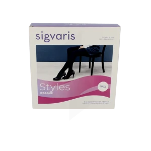 Sigvaris Styles Opaque Bas Auto-fixants  Femme Classe 2 Noir X Large Normal