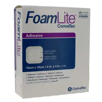 Foam Lite Convatec Pansement Hydrocellulaire Adhésif Stérile 10x10cm B/10 à MARSEILLE