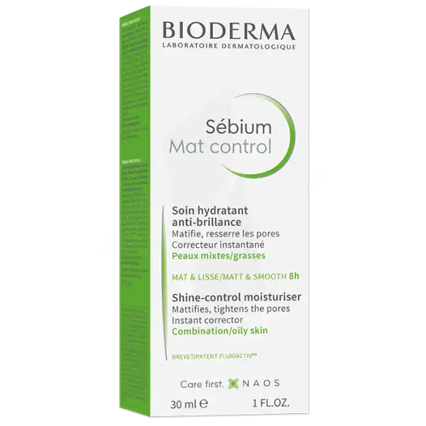 Bioderma Sébium Mat Control Crème Matifiante Hydratante Peau Grasse 30ml