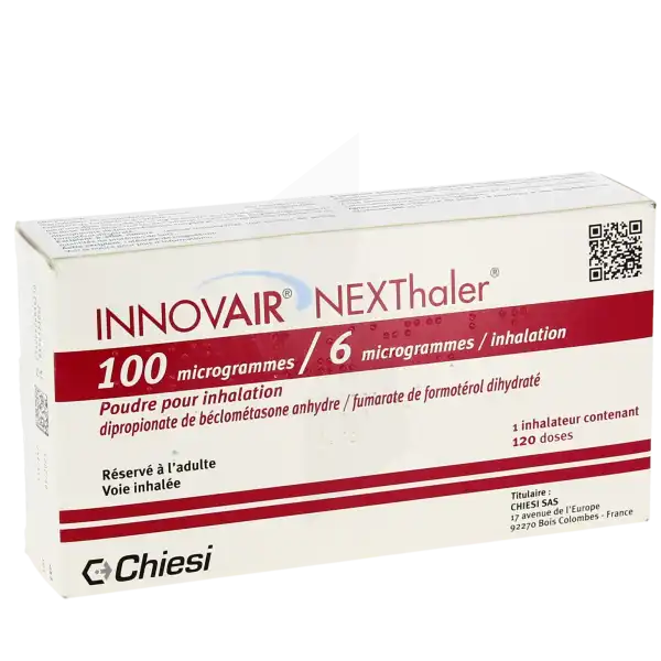 Innovair Nexthaler 100 Microgrammes/6 Microgrammes Par Inhalation, Poudre Pour Inhalation