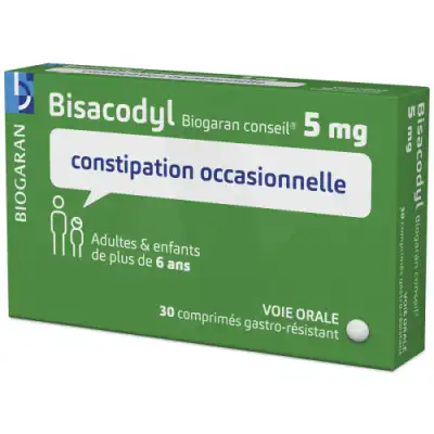 Bisacodyl Biogaran Conseil 5 Mg Cpr Gastro-rés Plq/30 à VILLEFONTAINE