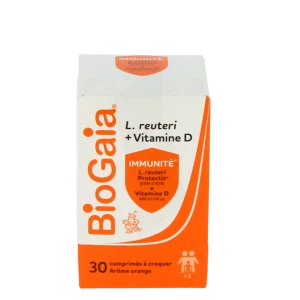 Biogaia Lactobacillus Reuteri Protectis + Vitamine D 800 Ui Cpr À Croquer Orange B/30