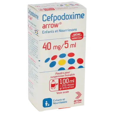 Cefpodoxime Arrow Enfants Et Nourrissons 40 Mg/5 Ml, Poudre Pour Suspension Buvable à CANALS