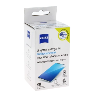 Zeiss Lingette Nettoyante Antibactérienne Smartphone écran 30 Sachets