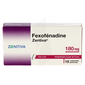 Fexofenadine Zentiva 180 Mg, Comprimé Pelliculé
