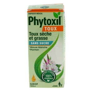 Phytoxil Toux Sans Sucre Sirop Adulte Enfant + 2 Ans Flacon De 100 Ml