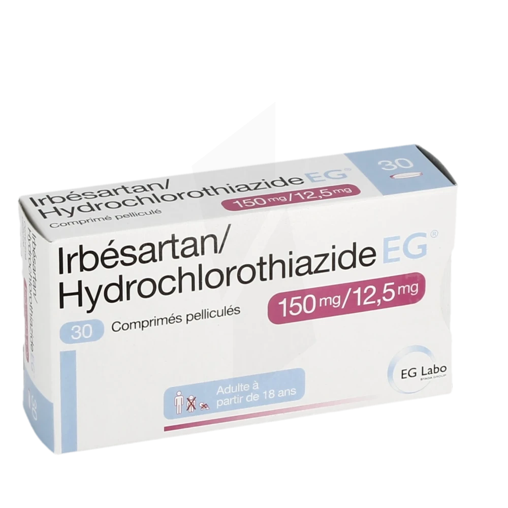Irbesartan/hydrochlorothiazide Eg 150 Mg/12,5 Mg, Comprimé Pelliculé