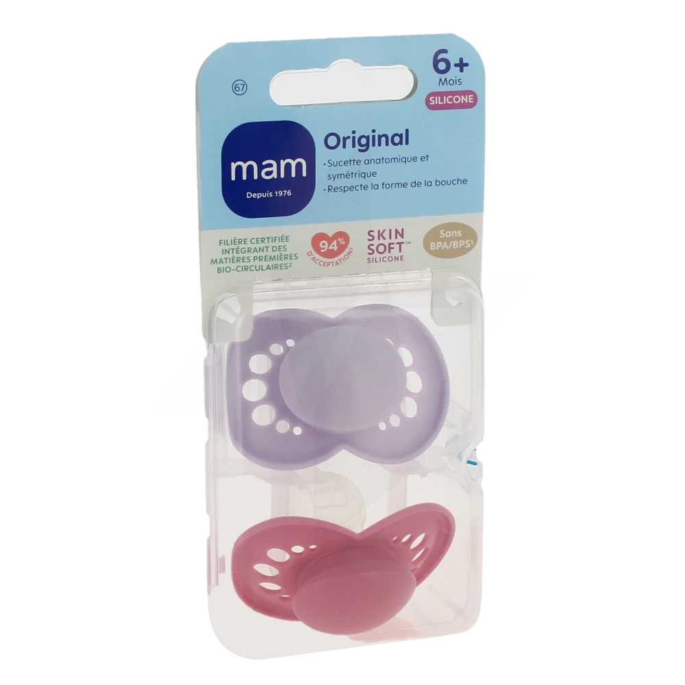 Mam Original Sucette Silicone 6mois+ Tendance B/2