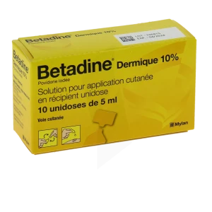 Betadine Dermique 10 % S Appl Cut En Récipient Unidose 10unid/5ml