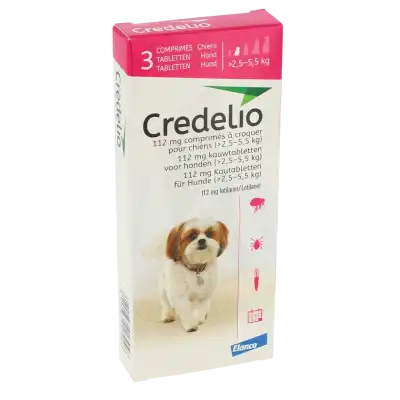 Credelio 112 Mg Comprime A Croquer Pour Chiens (>2,5 - 5,5 Kg), Comprimé à Croquer à Abbeville