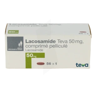Lacosamide Teva 50 Mg, Comprimé Pelliculé
