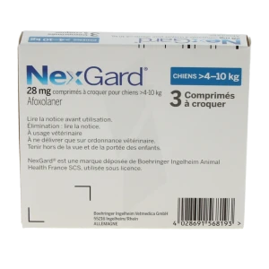 Nexgard 28 Mg Comprimes A Croquer Pour Chiens 4 - 10 Kg, Comprimé à Croquer