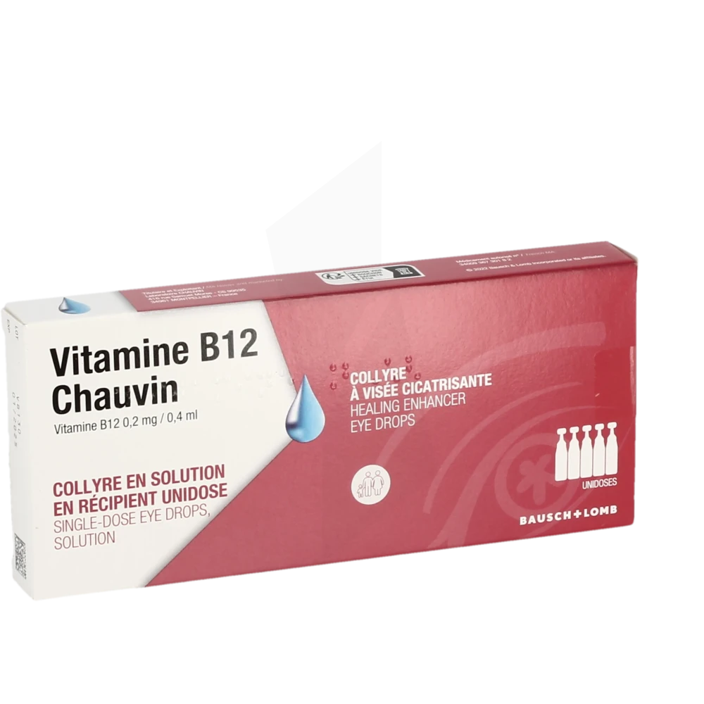 Vitamine B12 Chauvin 0,2 Mg/0,4 Ml, Collyre En Solution En Récipient Unidose