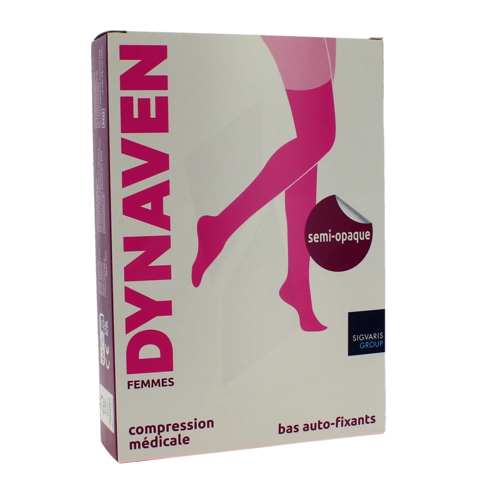 Sigvaris Dynaven Semi-opaque Bas Auto-fixants Classe 2 Femme Beige Normal S