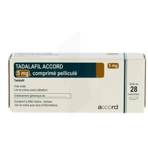 Tadalafil Accord 5 Mg, Comprimé Pelliculé