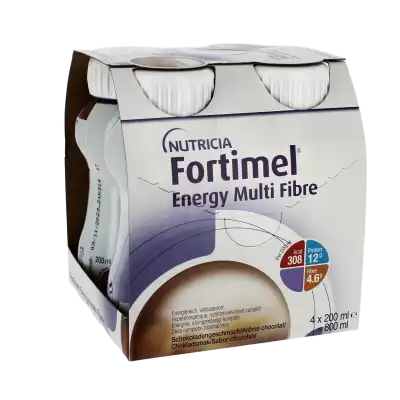 Fortimel Energy Multi Fibre Nutriment Chocolat 4 Bouteilles/200ml à PEYNIER