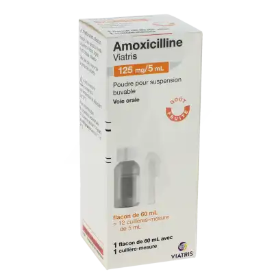 Amoxicilline Viatris 125 Mg/5 Ml, Poudre Pour Suspension Buvable à Paris