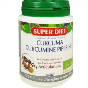 Superdiet Curcuma Curcumine Piperine Bio Gélules B/120 à PRUNELLI-DI-FIUMORBO