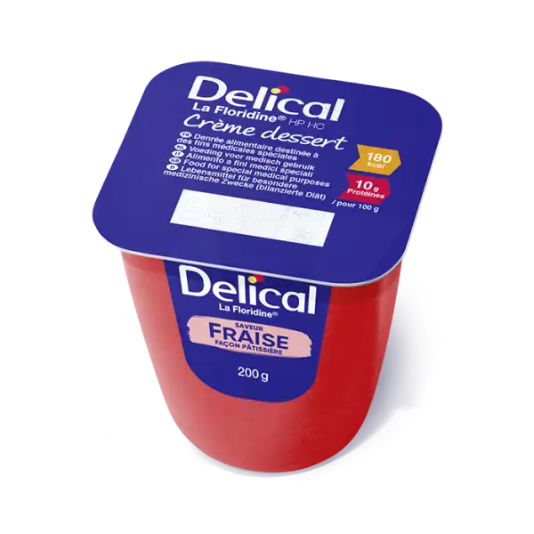 Delical Crème La Floridine Hp Hc Nutriment Fraise Façon Pâtissière 4pots/125g