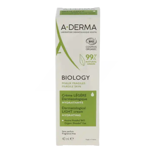 Aderma Biology Crème Légère Dermatologique Hydratante T/40ml