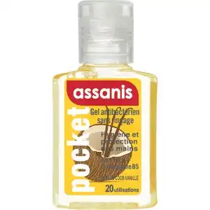 Assanis Pocket Parfumés Gel Antibactérien Mains Coco Vanille 20ml à Orléans