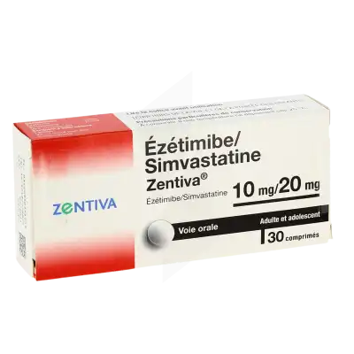 Ezetimibe/simvastatine Zentiva 10 Mg/20 Mg, Comprimé à Nice