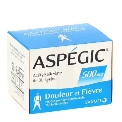Aspegic 500 Mg, Poudre Pour Solution Buvable En Sachet-dose 20 à SAINT-SAENS