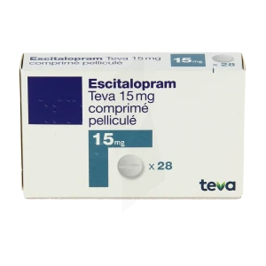 Escitalopram Teva 15 Mg, Comprimé Pelliculé
