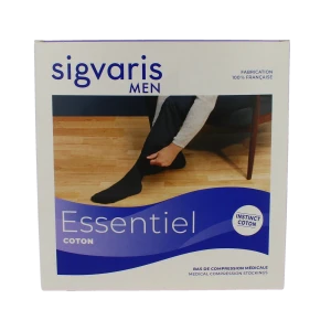Sigvaris Essentiel Instinct Coton Bas Auto-fixants Classe 2 Homme Noir Long L