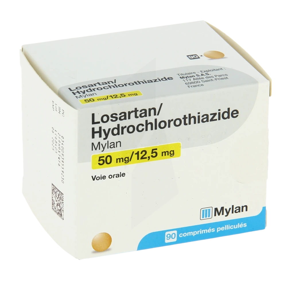 Losartan/hydrochlorothiazide Viatris 50 Mg/12,5 Mg, Comprimé Pelliculé