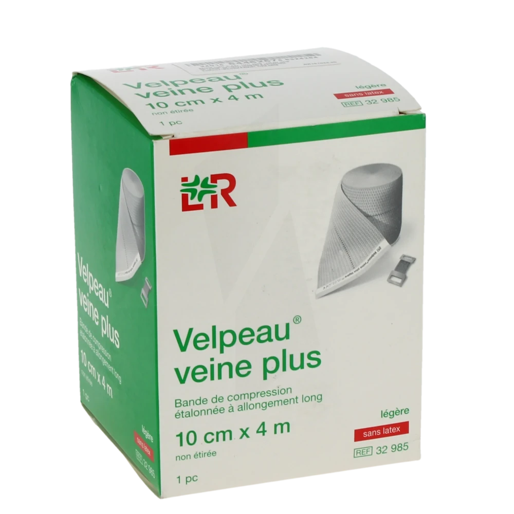 Velpeau Veine Plus Bande De Compression à Allongement Long Sans Latex étalonnée 4mx10cm