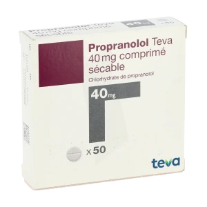 Propranolol Teva 40 Mg, Comprimé Sécable