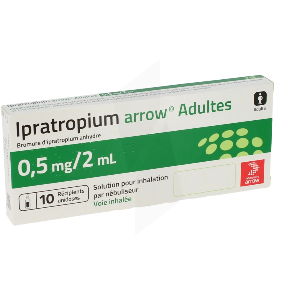 Ipratropium Arrow Adultes 0,5 Mg/2 Ml, Solution Pour Inhalation Par Nébuliseur En Récipient Unidose