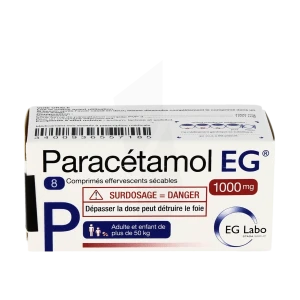 Paracetamol Eg 1000 Mg, Comprimé Effervescent Sécable