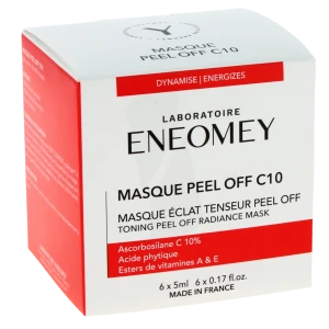 Eneomey Masque Peel Off C10 Masque éclat Tenseur 6 Monodoses/5ml