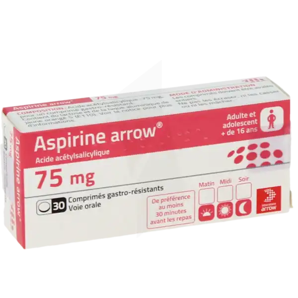 Aspirine Arrow 75 Mg, Comprimé Gastro-résistant