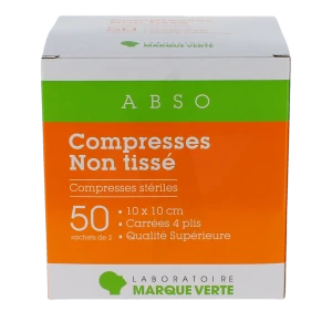 Marque Verte Abso Compresses Non-tissé 10x10