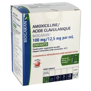 Amoxicilline/acide Clavulanique Biogaran 100 Mg/12,50 Mg Par Ml Enfants, Poudre Pour Suspension Buvable En Flacon (rapport Amoxicilline/acide Clavulanique : 8/1)