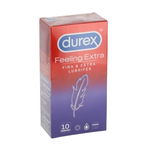 Durex Feeling Extra Préservatif Lubrifié Avec Réservoir B/10