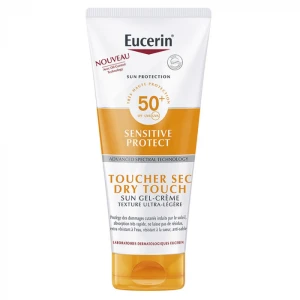 Eucerin Sun Sensitive Protect Spf50+ Gel Crème Corps Toucher Sec Fl/200ml