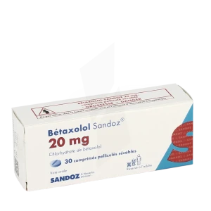 Betaxolol Sandoz 20 Mg, Comprimé Pelliculé Sécable