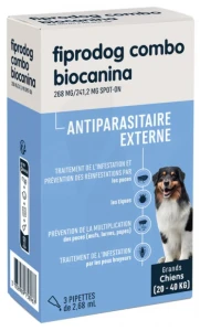 Fiprodog Combo 268 Mg/241,2 Mg Solution Pour Spot-on Grand Chien 3pipettes/0,5ml