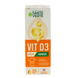 Santé Verte Vitamine D3 400 Ui Solution Buvable Flacon Compte-gouttes De 15 Ml