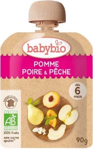 Babybio Alimentation Infantile Pomme Poire Pêche Gourde/90g