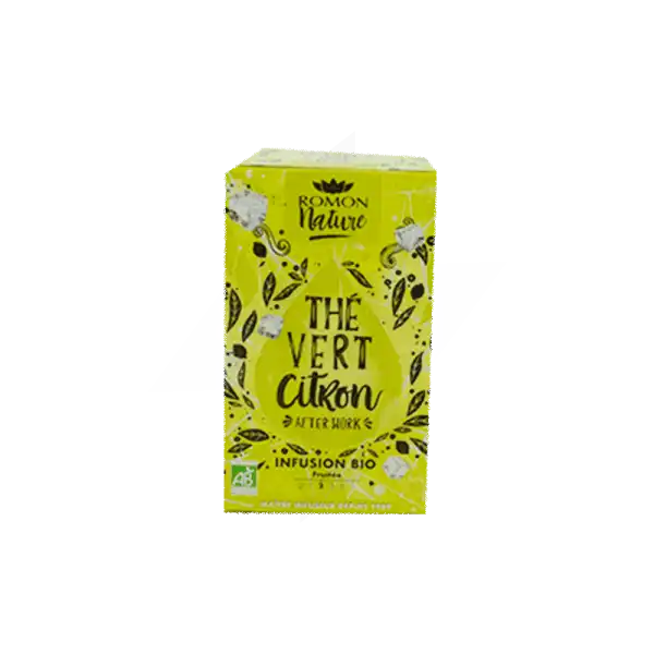 Romon Nature Infusion Thé Vert Citron Bio 16 Sachets